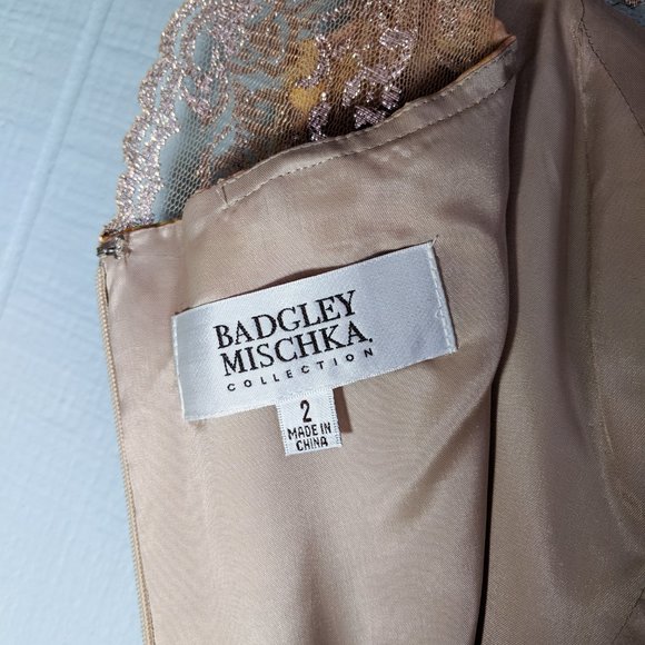 BADGLEY MISCHKA Pink Gold Floral Cocktail Dress - Picture 5 of 8